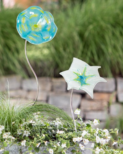 Gartenstecker glas blume - glas,