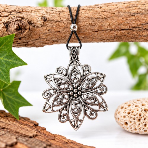 Kette mit großem blume - kette,